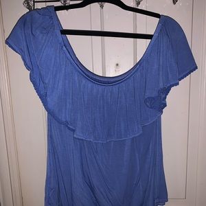 Blue American Eagle Off The Shoulder Top (Size XL)